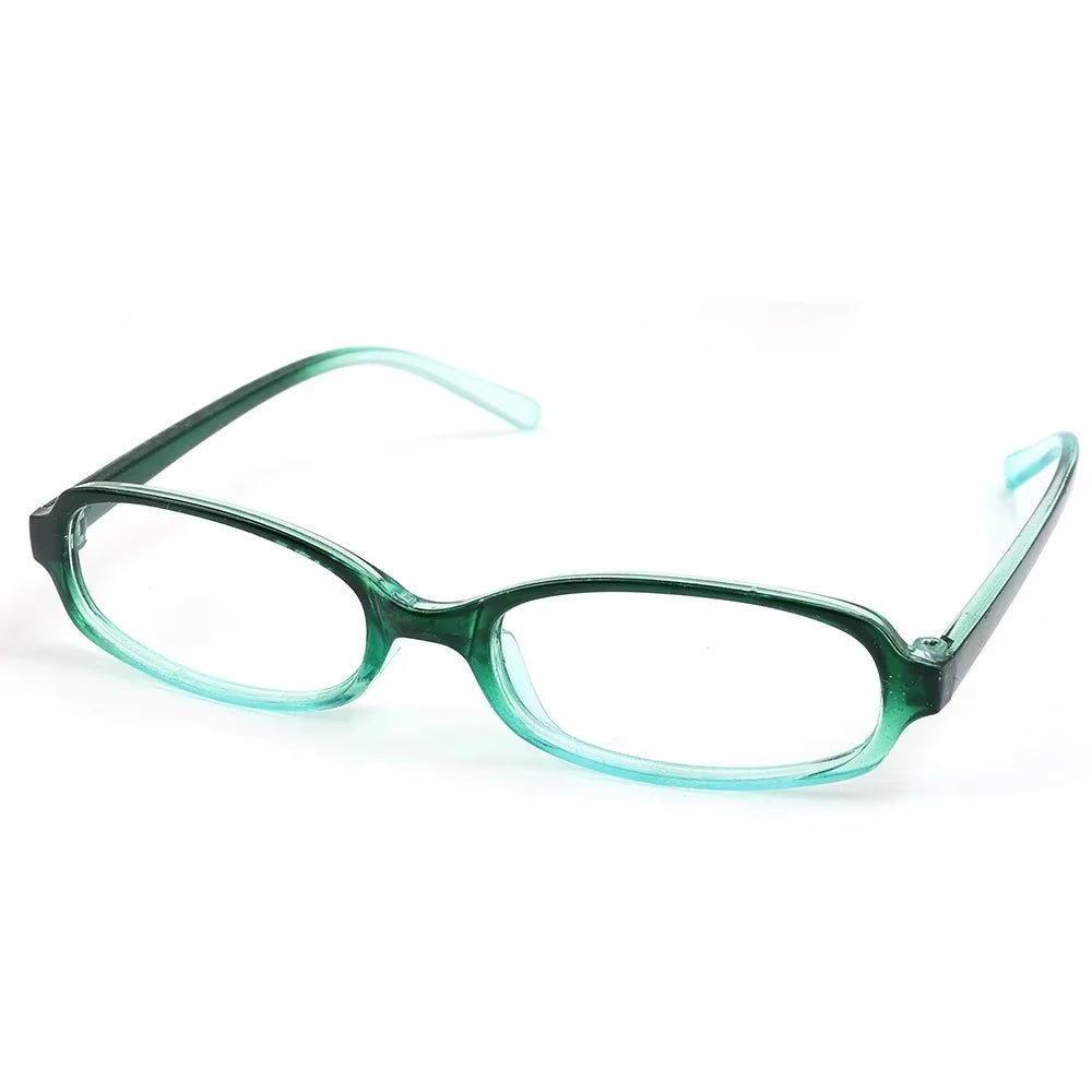 Y2K Women Retro Oval Square Glasses Red Green Frame Glass Eyewear Decorative Computer Anti-Blue Eyeglasses with Seaside Driving